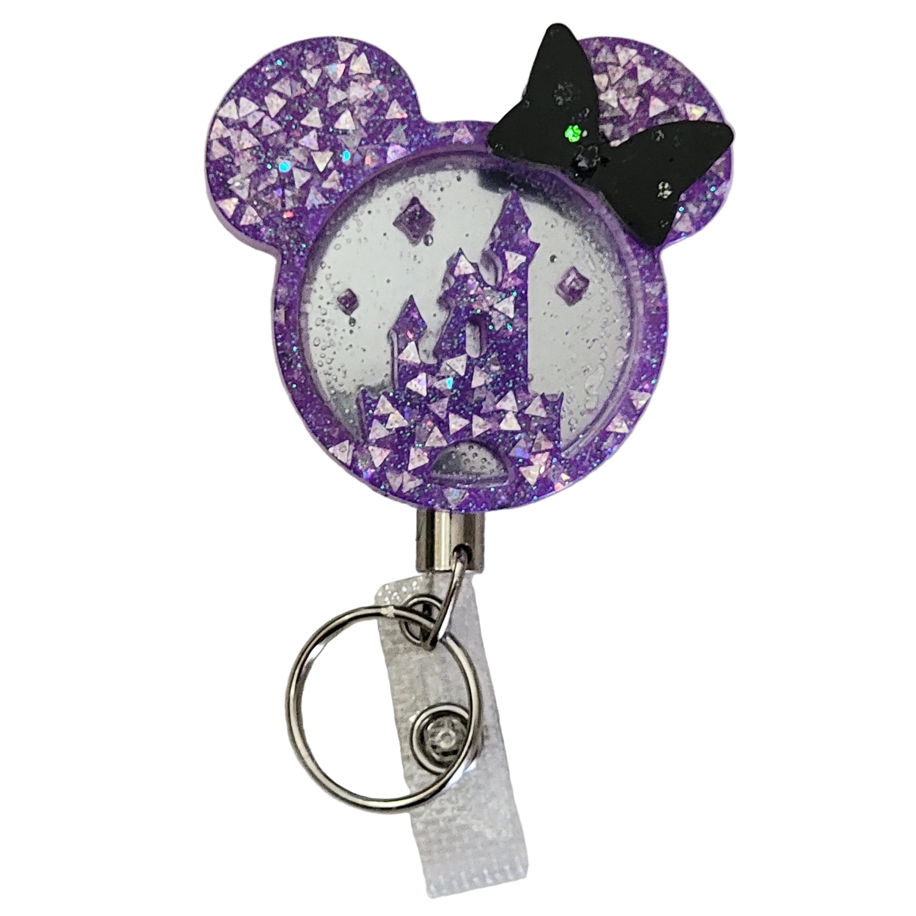 3D Castel Stainless Steel Purple Heavy Duty ID Name Badge Reel Retractable Holder