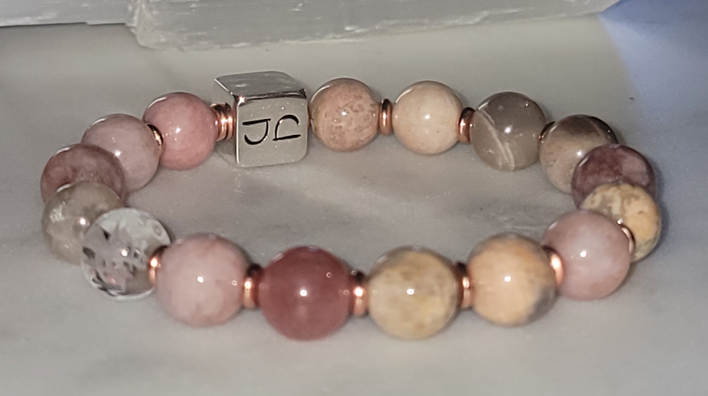 Classic Sunstone Copper 10mm Gemstone Energy Bracelet