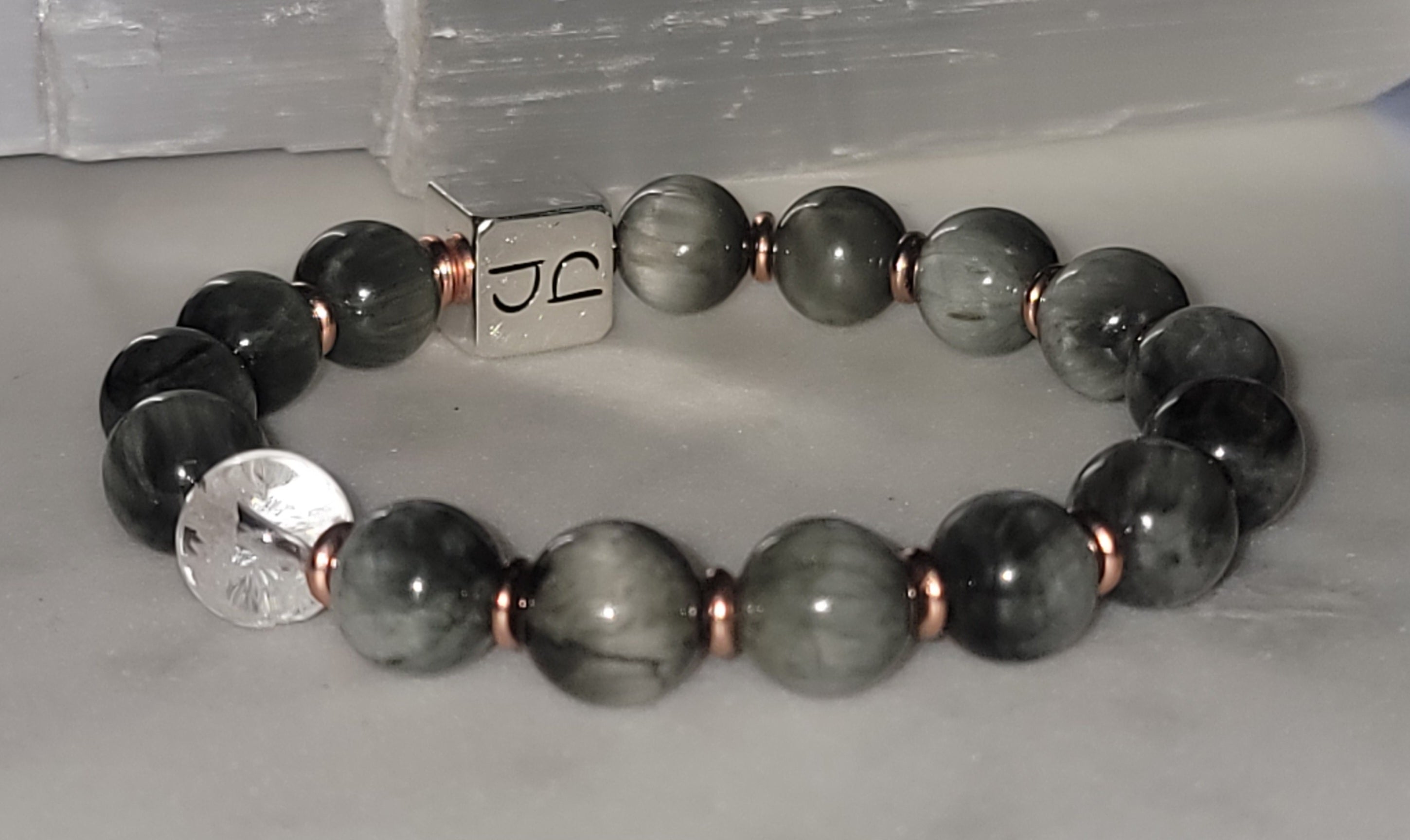 Classic Eagle Eye Copper 10mm Gemstone Energy Bracelet